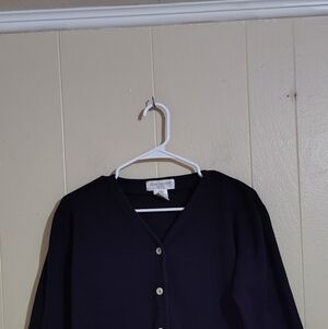 Jones New York Sport Petite Women's Blue Cardigan 100% Cotton